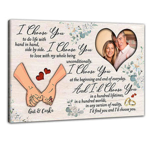 I Choose You Personalized Photo Canvas Gift For Couple