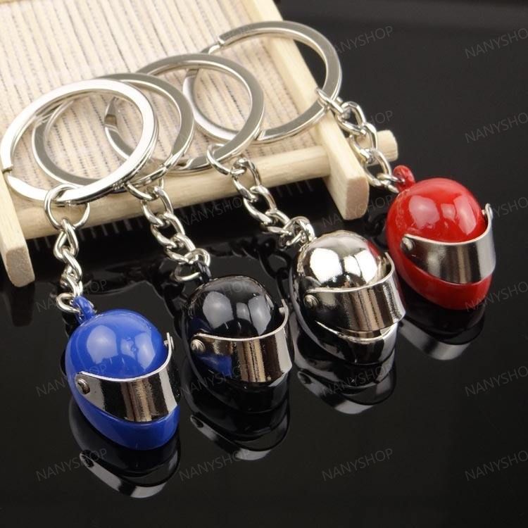 Personalized Name Motorcycle Helmet Keychain Gift for Biker