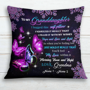 Grandma To My Granddaughter Butterfly Personalized Pillow