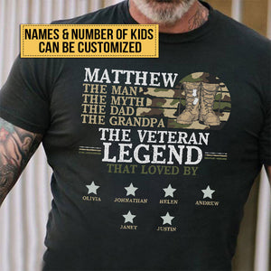 Personalized Veteran Gift For Father The Legend Custom T-Shirt