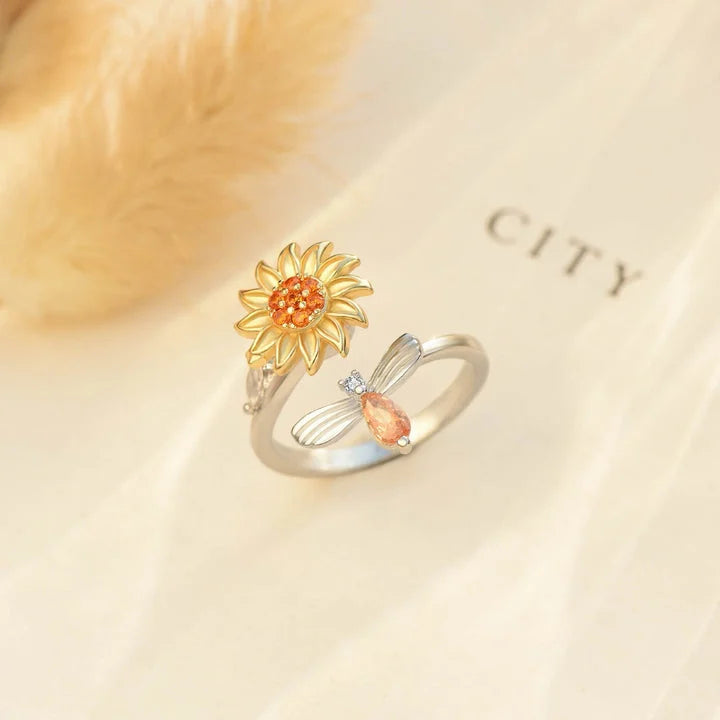 To My Daughter/Granddaughter Sunflower Fidget Ring "You Are My Sunshine"
