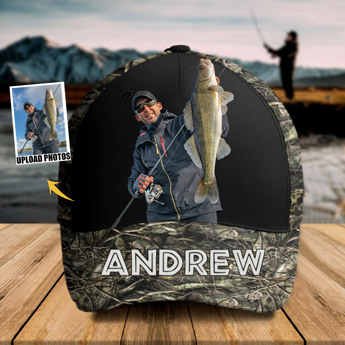 Personalized Fishing Lovers Photo Classic Cap