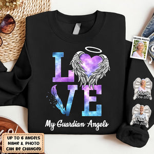 Personalized Love My Guardian Angels Wings Memorial Sweatshirt