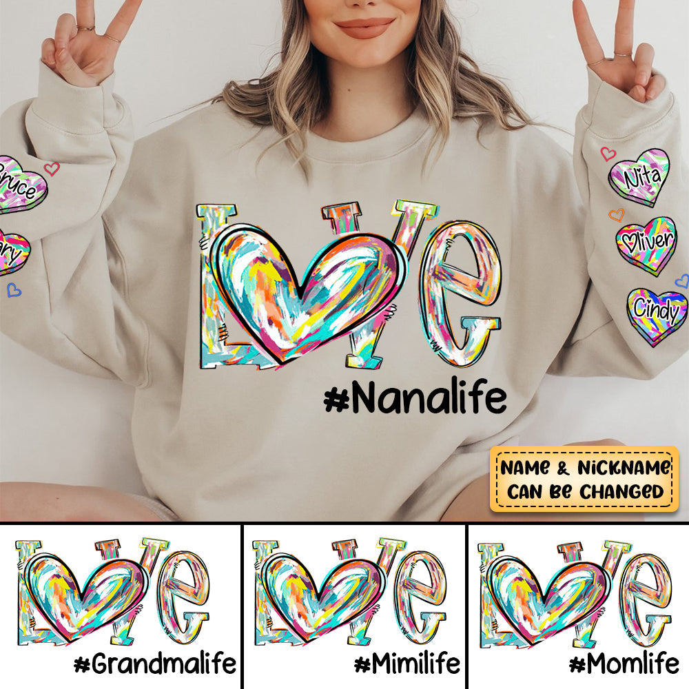 Personalized Love Grandmalife Cute Heart Kids Sweatshirt