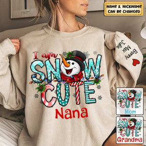 Personalized I am snow cute Grandma Kid Christmas Sweatshirt
