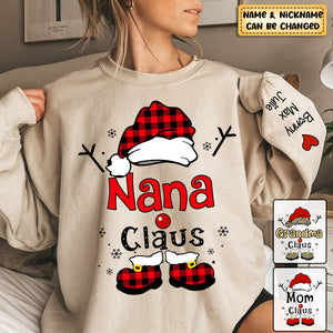Personalized Christmas Grandma Claus Snowflake Sweatshirt