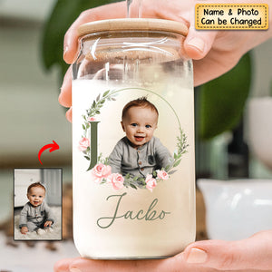 Custom Name And Photo - Personalized Photo Clear Glass Can