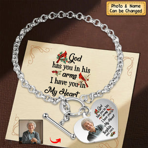 Personalized Cardinal Heart Bracelet - I'm Always With You - Memorial Gift
