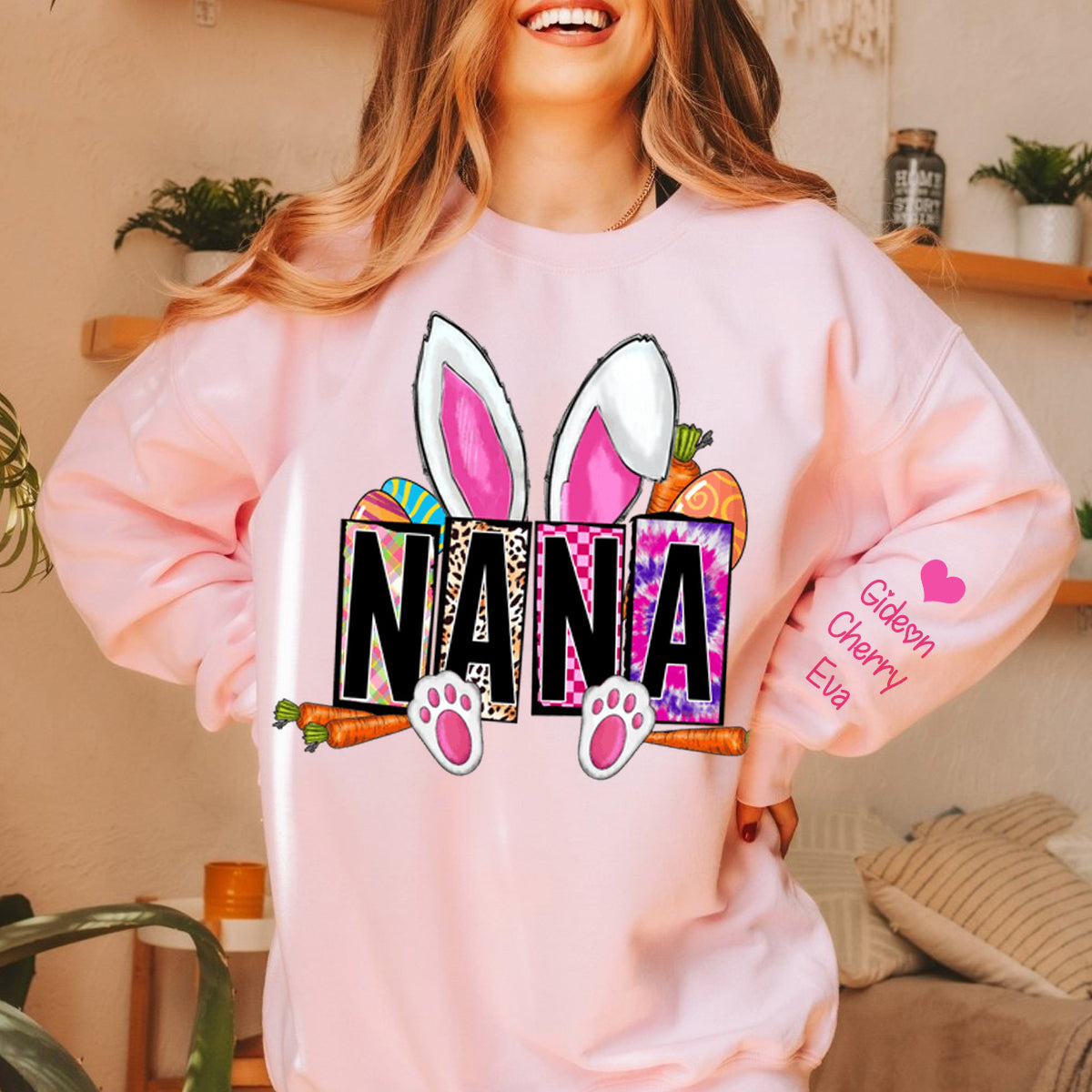Easter Bunny Mimi Nana Mom Personalized Sweatshirt