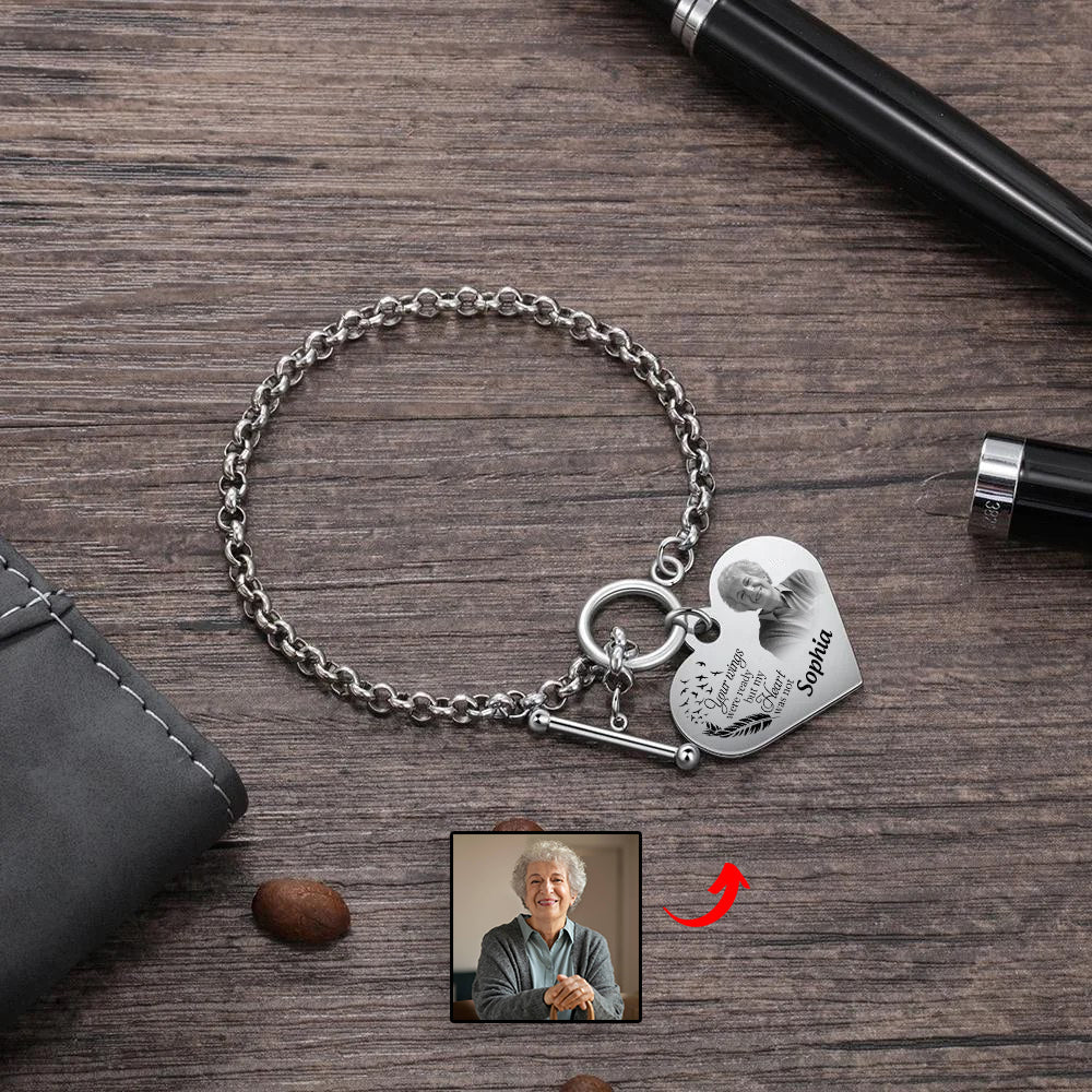 I'm Always With You -Personalized Engraved Heart Bracelet