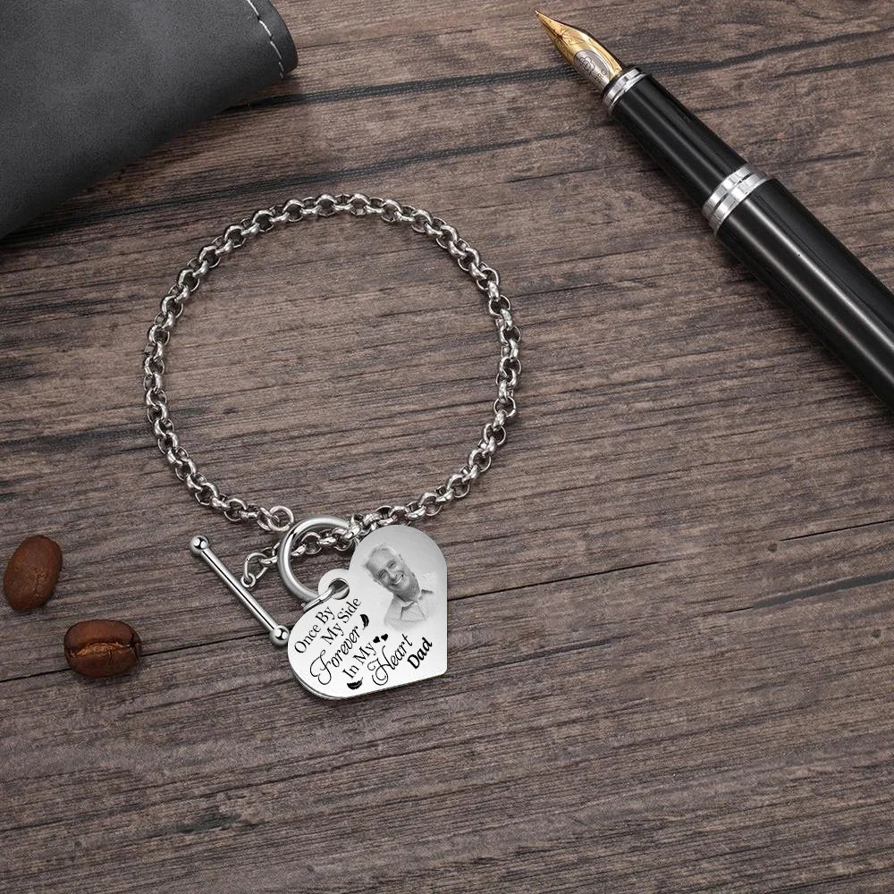 I'm Always With You -Personalized Engraved Heart Bracelet
