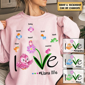 Personalized Love Grandma Life Birds Sweatshirt