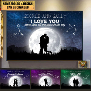 Couple Zodiac Personalized Canvas Gift For Couple