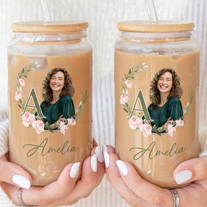 Custom Name And Photo - Personalized Photo Clear Glass Can