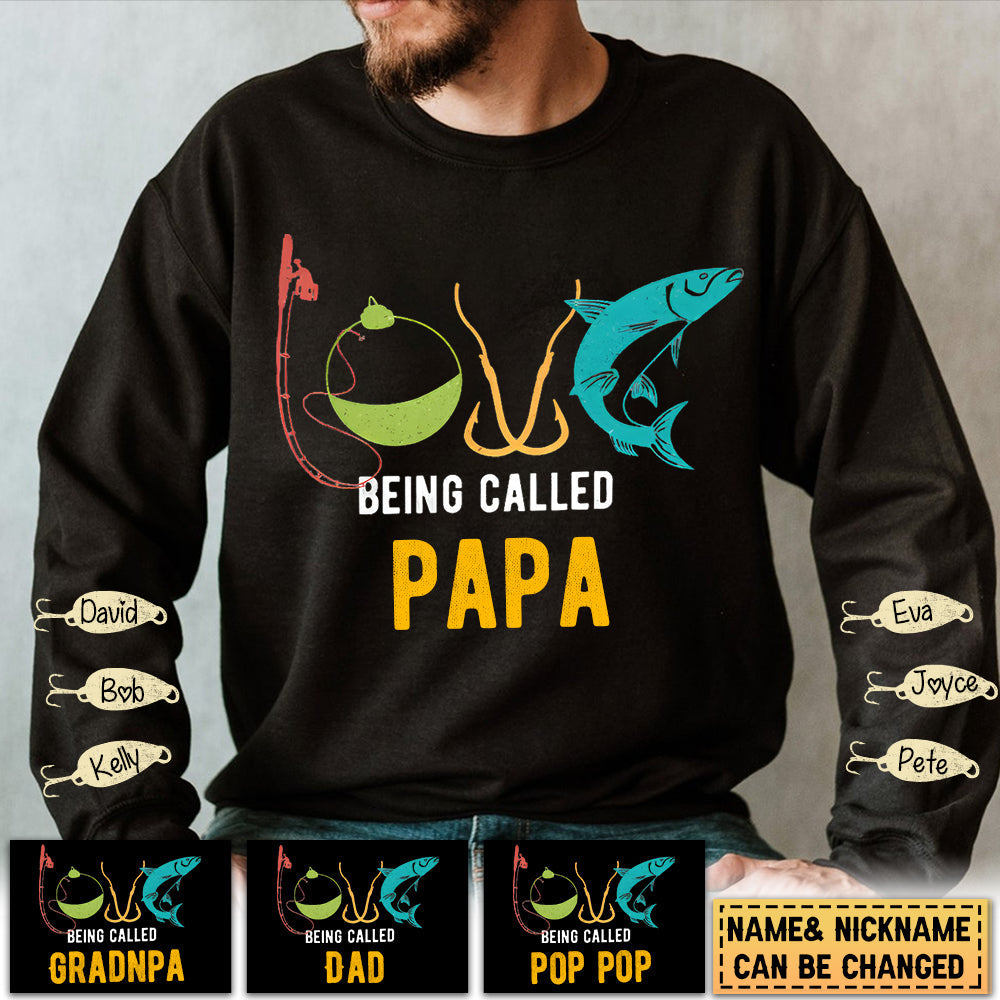 Personalized Love Fishing Dad Grandpa Papa Sweatshirt
