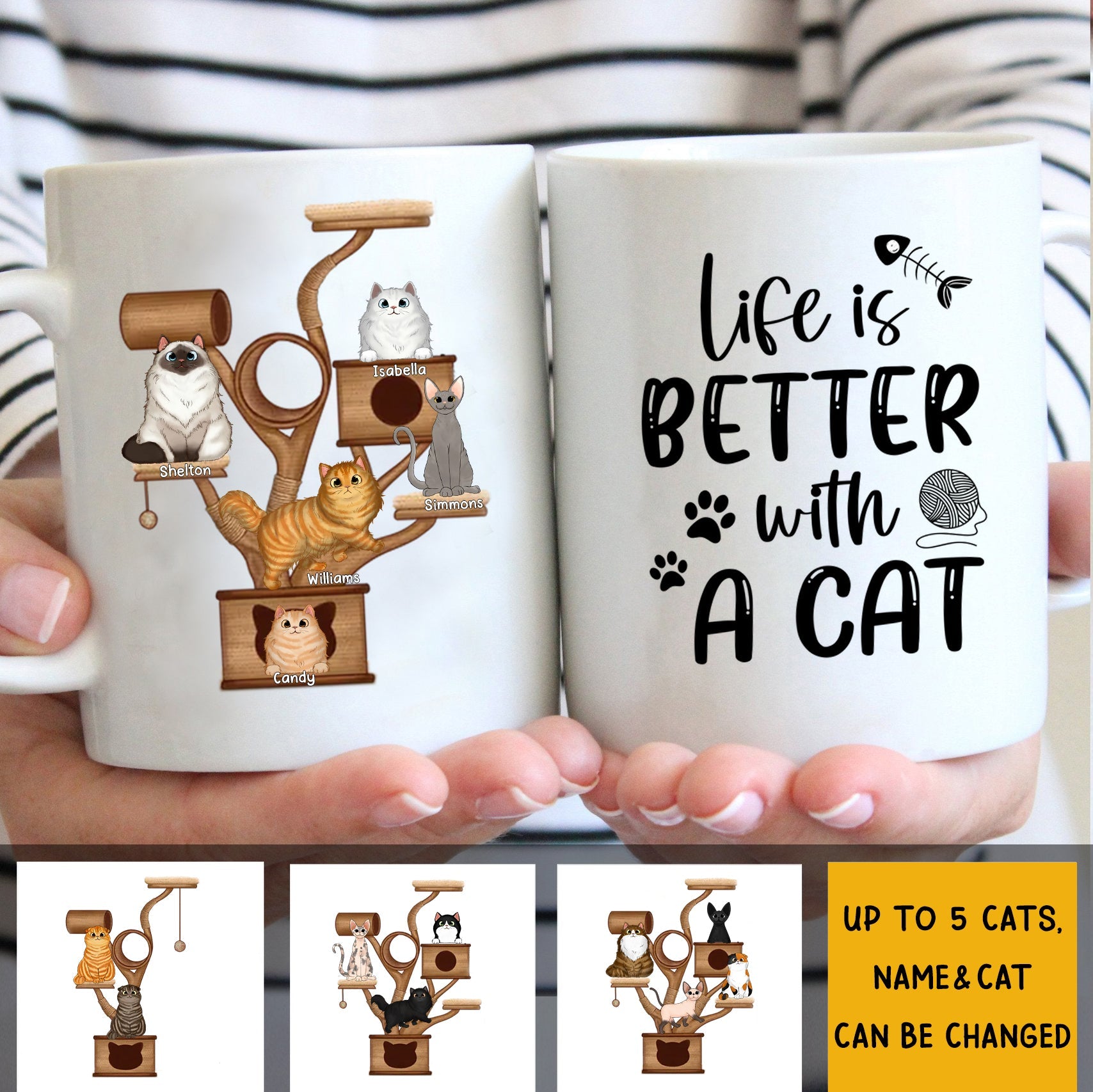 Personalized Cat Tower Mug
