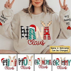 Personalized Christmas Grandma Claus Kids Sweatshirt