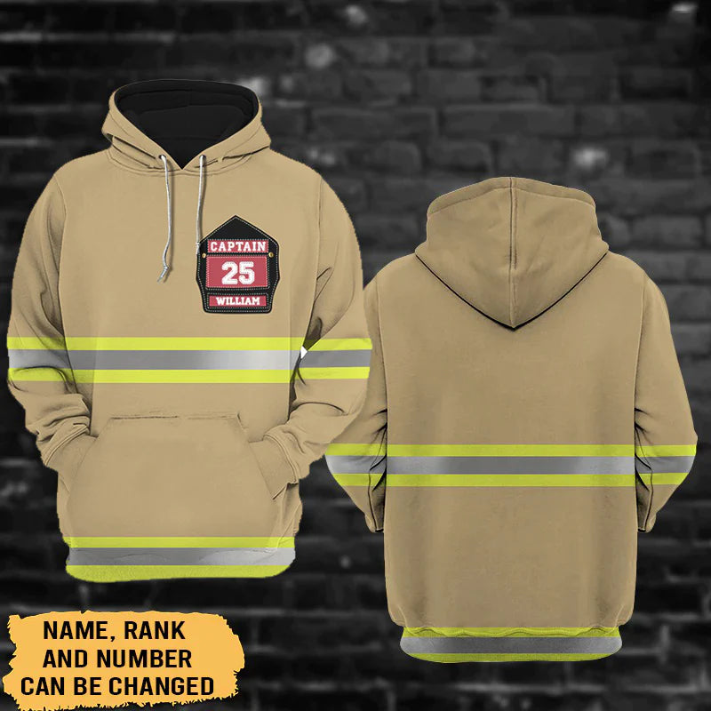 Personalized Firefighter Name Number All Over Print Hoodie