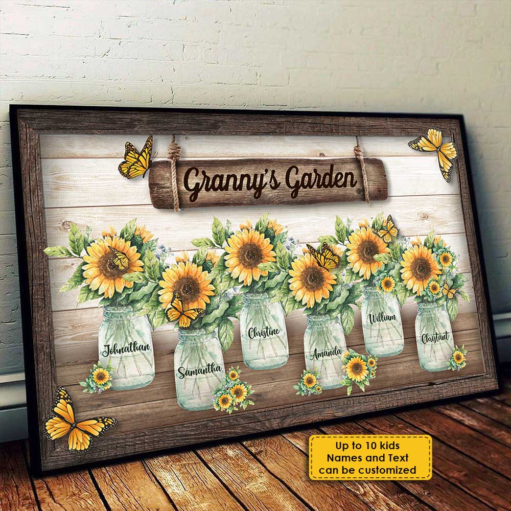 Custom Personalized Sunflower Poster - Gift Idea For Grandma Mom