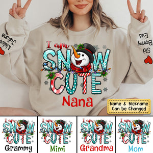 Personalized I am snow cute Grandma Kid Christmas Sweatshirt