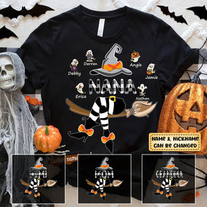 Halloween Personalized Mimi And Kids Witch T-Shirt