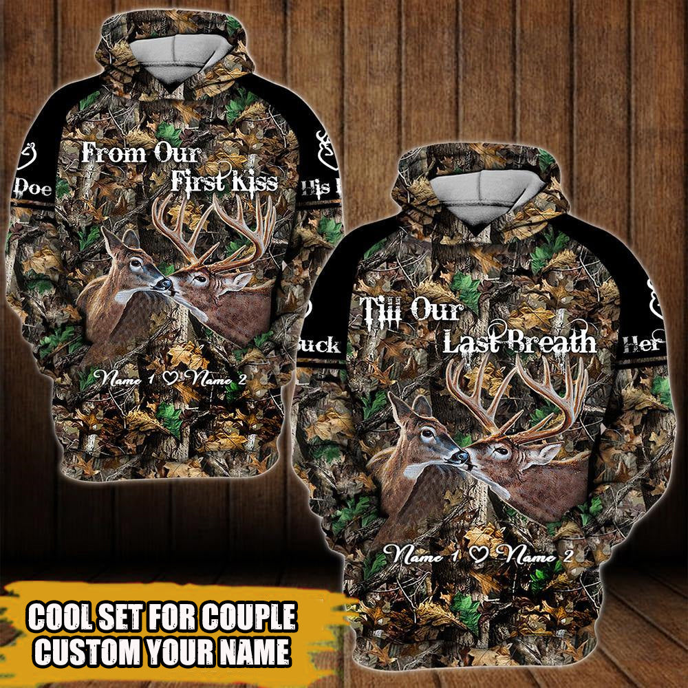 Hunting Couple Custom All Over Print Shirt From Our First Kiss Till Out Last Breath Personalized Gift