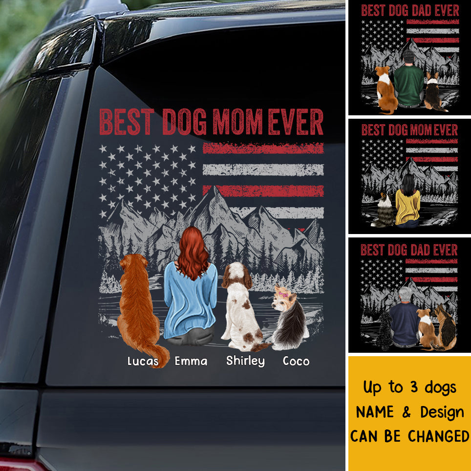 Personalized Best Dog Dad/Mom Ever Decal