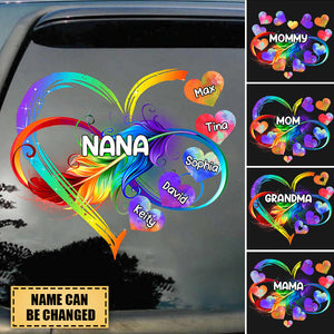 Grandma Grandkids Infinity Love Family Heart Rainbow Personalized Decal