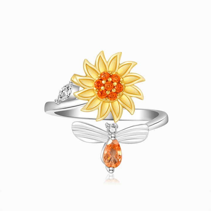 To My Daughter/Granddaughter Sunflower Fidget Ring "You Are My Sunshine"