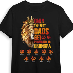 Personalized Gift for Grandpa Lion Footprints T-Shirt