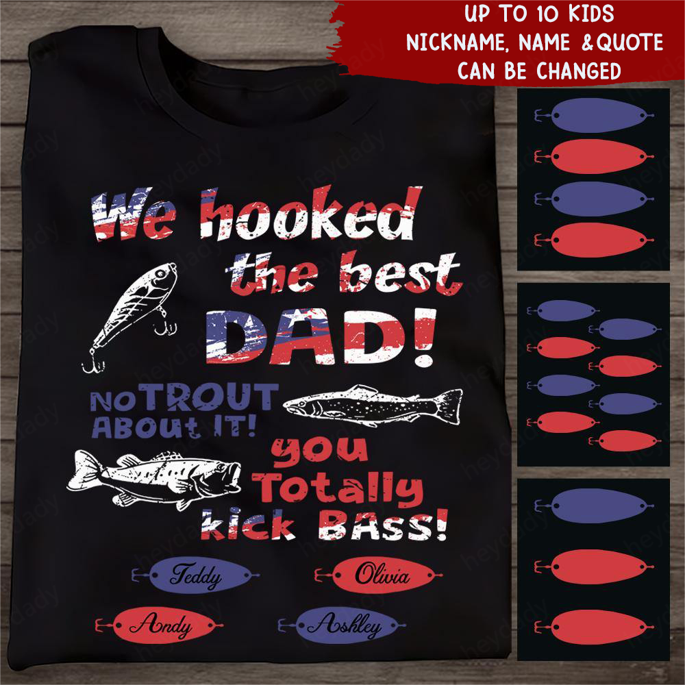 Personalized  Fishing T-Shirt We Hooked The Best Grandpa Gift