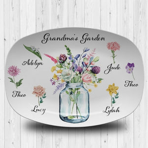 My Grandma's Garden - Family Personalized Custom Platter