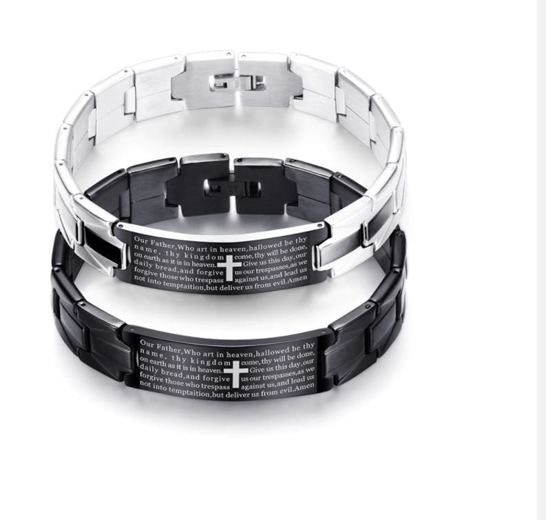 Lord's Prayer Bracelet,Cross Bracelet, Men's Bracelet