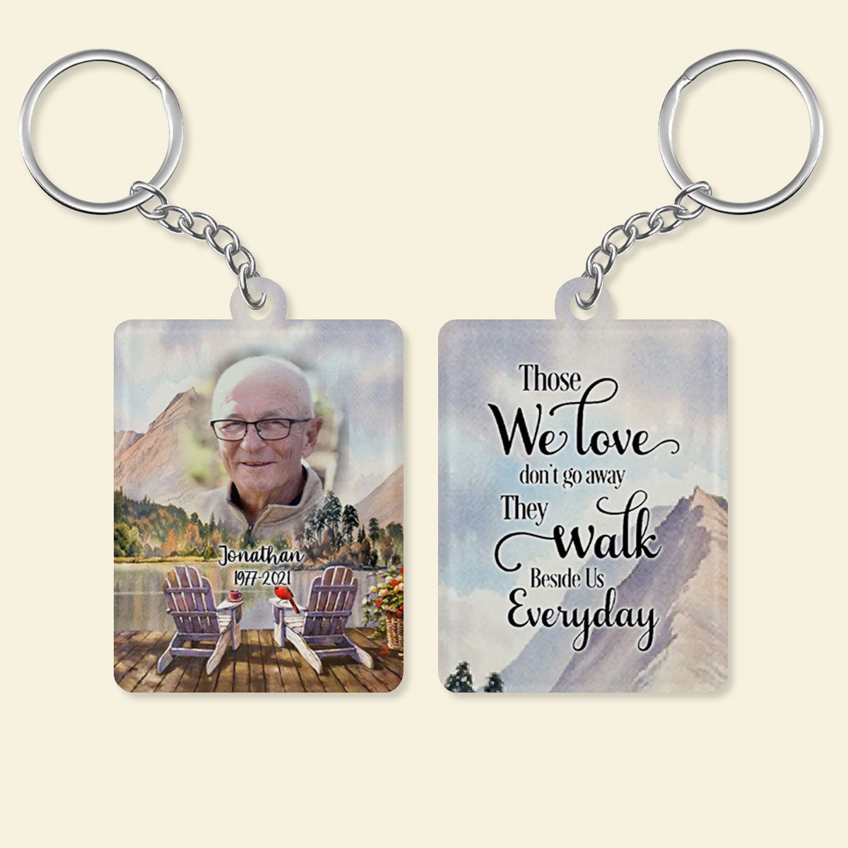 Personalized In Loving Memory Loved One Memorial Cardinal Keychain