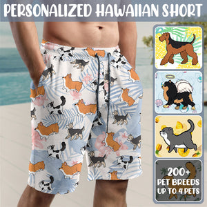 Dog Hawaii Shorts- Personalized  Dog/Cat Hawaii Beach Shorts